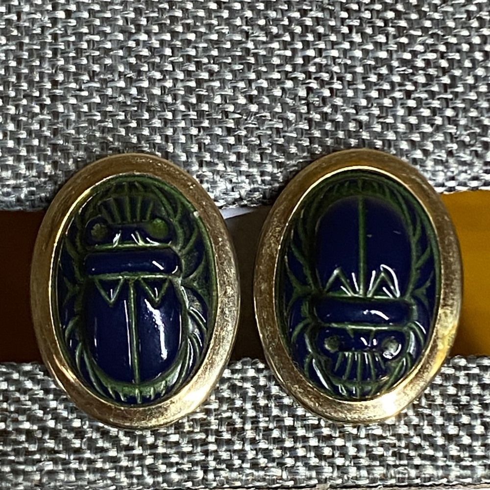Vintage Anson Signed Scarab Cufflinks